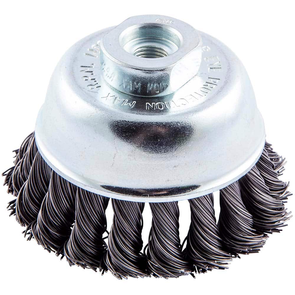 Norton - 2-3/4" Diam 3/8-24 Threaded Arbor Carbon Steel Fill Cup Brush - Apex Tool & Supply