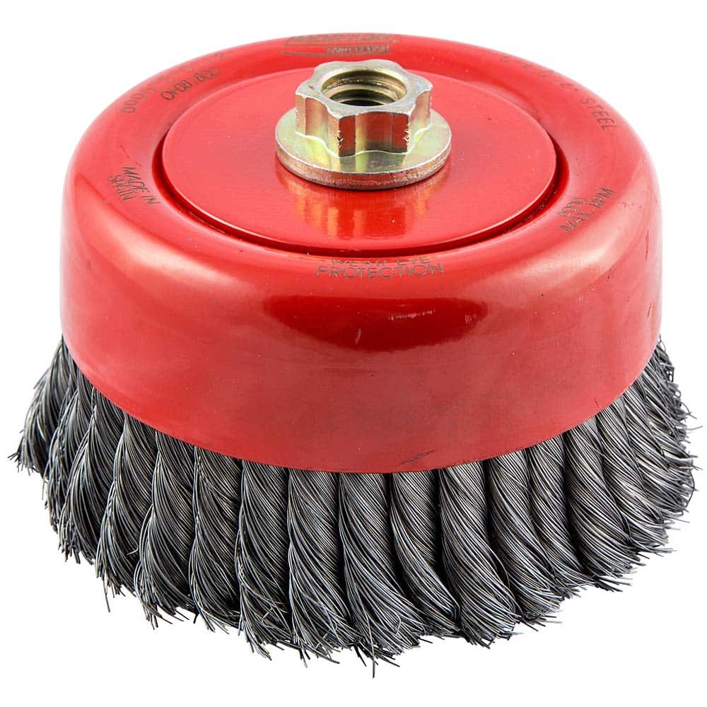 Norton - 6" Diam 5/8-11 Threaded Arbor Carbon Steel Fill Cup Brush - Apex Tool & Supply