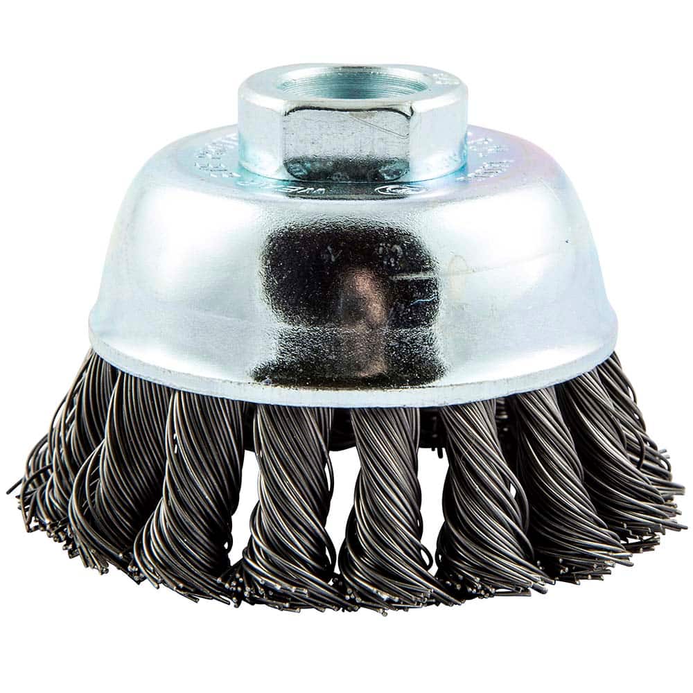 Norton - 2-3/4" Diam 5/8-11 Threaded Arbor Carbon Steel Fill Cup Brush - Apex Tool & Supply
