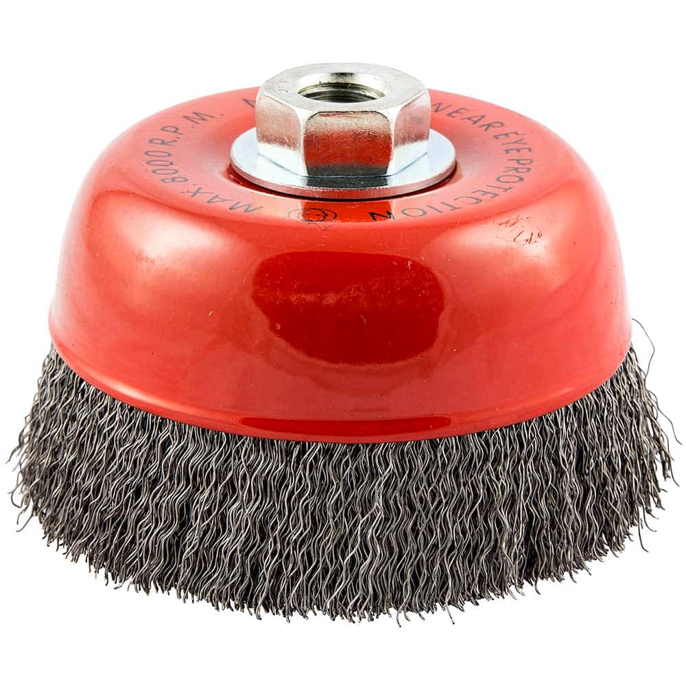 Norton - 5" Diam 5/8-11 Threaded Arbor Carbon Steel Fill Cup Brush - Apex Tool & Supply