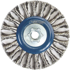 Norton - 5" OD, 5/8-11 Arbor Hole, Knotted Stainless Steel Wheel Brush - Apex Tool & Supply