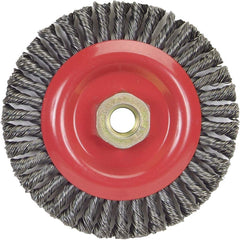 Norton - 5" OD, 5/8-11 Arbor Hole, Stringer Bead Carbon Wheel Brush - Apex Tool & Supply