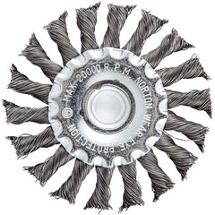 Norton - 4" OD, 5/8-11 Arbor Hole, Knotted Carbon Wheel Brush - Apex Tool & Supply