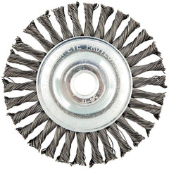 Norton - 4" OD, 5/8-11 Arbor Hole, Stringer Bead Carbon Wheel Brush - Apex Tool & Supply