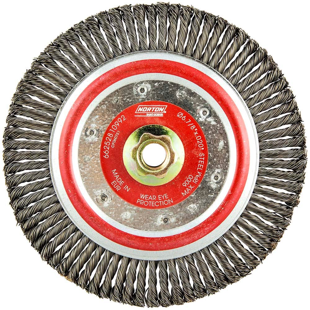 Norton - 6-7/8" OD, 5/8-11 Arbor Hole, Stringer Bead Carbon Wheel Brush - Apex Tool & Supply