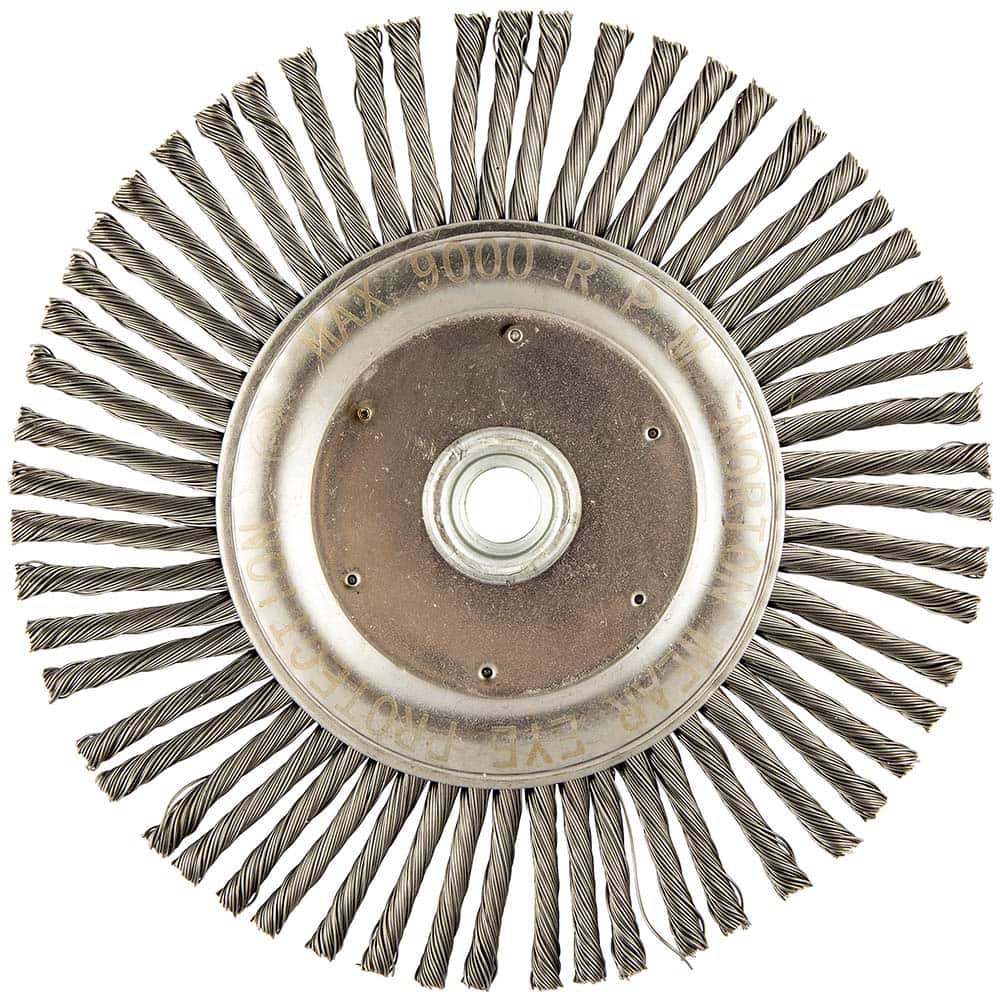 Norton - 6-7/8" OD, 5/8-11 Arbor Hole, Stringer Bead Carbon Wheel Brush - Apex Tool & Supply