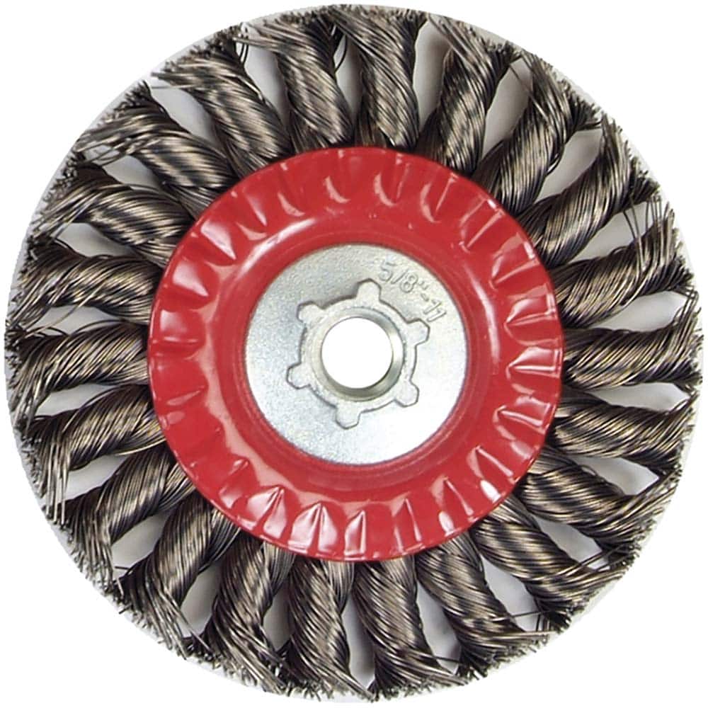 Norton - 5" OD, 5/8-11 Arbor Hole, Knotted Carbon Wheel Brush - Apex Tool & Supply