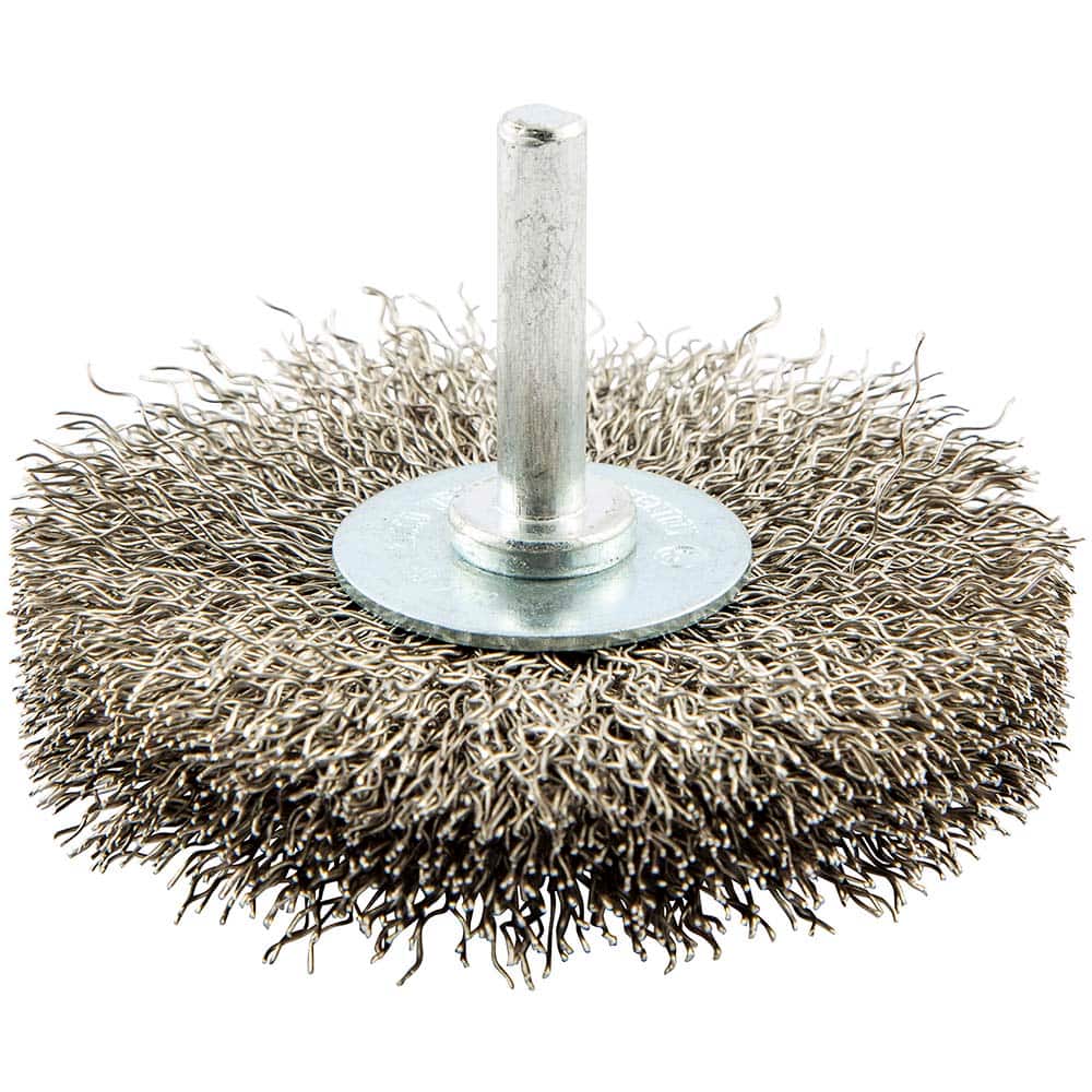 Norton - 3" OD, Crimped Stainless Steel Wheel Brush - Apex Tool & Supply