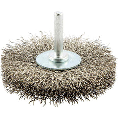 Norton - 3" OD, Crimped Stainless Steel Wheel Brush - Apex Tool & Supply