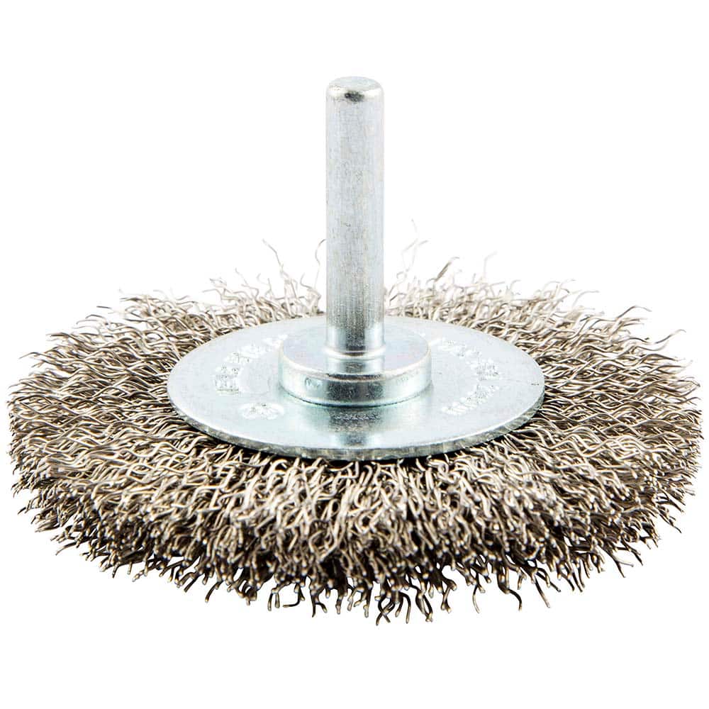 Norton - 3" OD, Crimped Stainless Steel Wheel Brush - Apex Tool & Supply