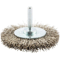Norton - 3" OD, Crimped Stainless Steel Wheel Brush - Apex Tool & Supply
