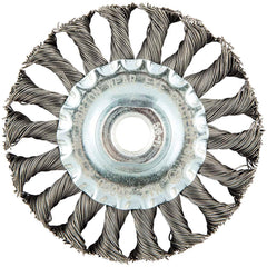 Norton - 4" OD, 5/8-11 Arbor Hole, Knotted Carbon Wheel Brush - Apex Tool & Supply