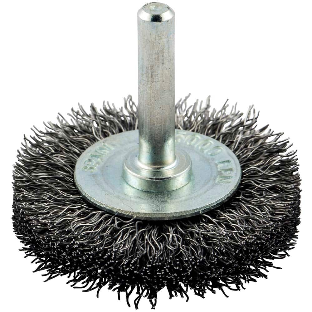 Norton - 2" OD, Crimped Carbon Wheel Brush - Apex Tool & Supply