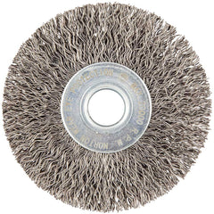 Norton - 3" OD, 1/2" Arbor Hole, Crimped Carbon Wheel Brush - Apex Tool & Supply