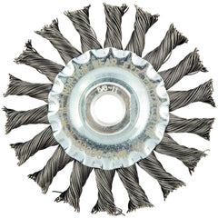 Norton - 4" OD, 5/8-11 Arbor Hole, Knotted Carbon Wheel Brush - Apex Tool & Supply