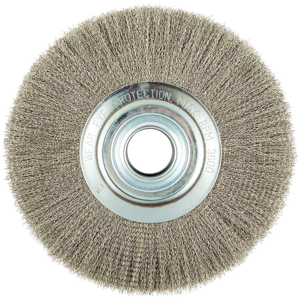 Norton - 12" OD, 2" Arbor Hole, Crimped Carbon Wheel Brush - Apex Tool & Supply