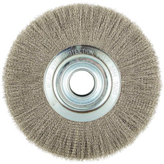 Norton - 12" OD, 2" Arbor Hole, Crimped Carbon Wheel Brush - Apex Tool & Supply