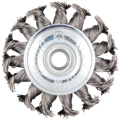 Norton - 3" OD, 3/8" Arbor Hole, Knotted Carbon Wheel Brush - Apex Tool & Supply