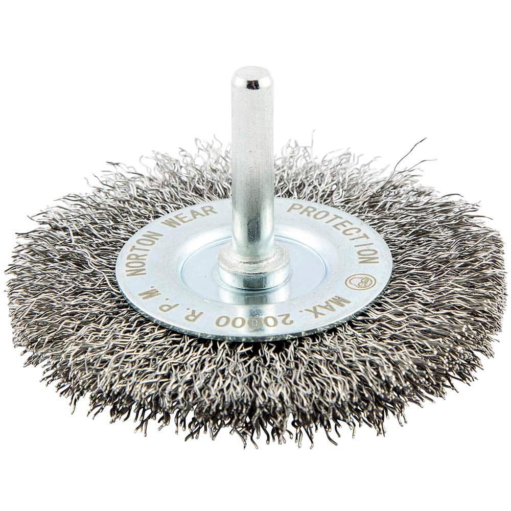 Norton - 3" OD, Crimped Carbon Wheel Brush - Apex Tool & Supply