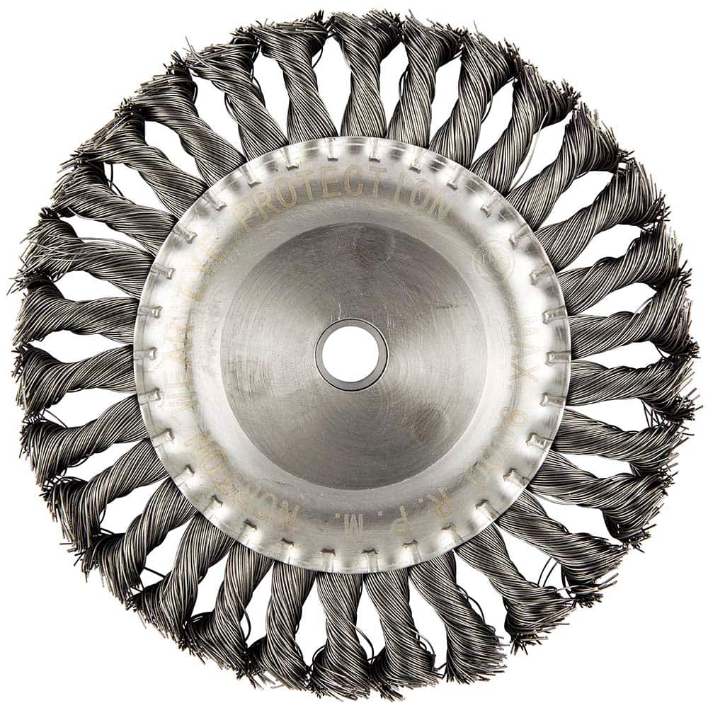 Norton - 6" OD, 5/8-11 Arbor Hole, Knotted Carbon Wheel Brush - Apex Tool & Supply