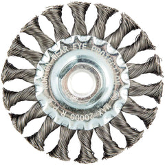 Norton - 4" OD, 5/8-11 Arbor Hole, Knotted Carbon Wheel Brush - Apex Tool & Supply