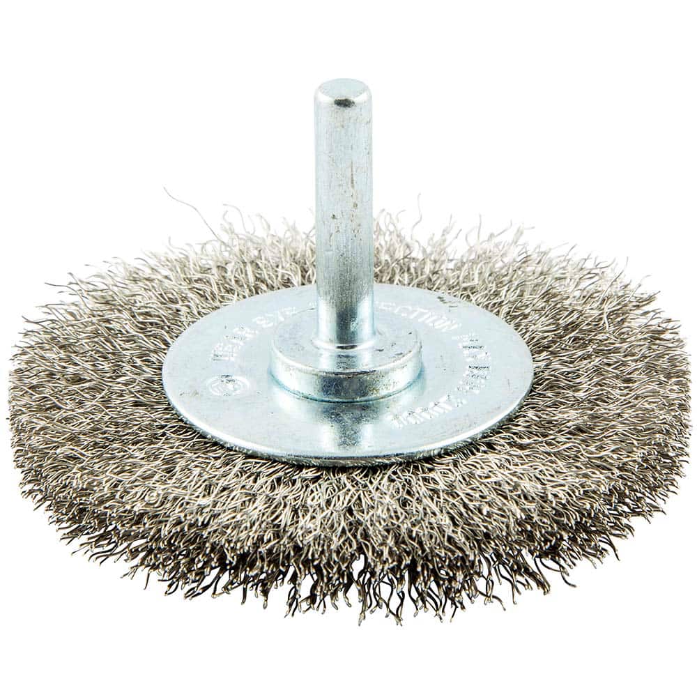 Norton - 3" OD, Crimped Stainless Steel Wheel Brush - Apex Tool & Supply