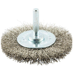 Norton - 3" OD, Crimped Stainless Steel Wheel Brush - Apex Tool & Supply