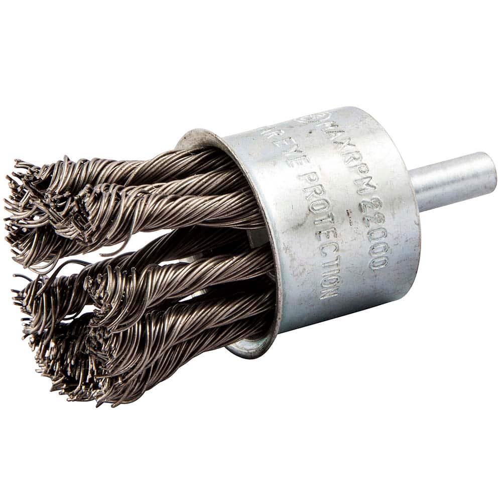 Norton - End Brushes Brush Diameter (Inch): 1-1/8 Fill Material: Carbon Steel - Apex Tool & Supply