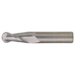 ‎1/16″ Dia. × 1/8″ Shank × 3/16″ DOC × 1-1/2″ OAL, Carbide TiCN, Spiral , 2 Flute, CW Helix, Round, Ballnose End Mill