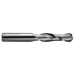 1/2" Dia. - 3" OAL - Ball Nose-AlTiN Std SE Carbide End Mill - 2 FL - Apex Tool & Supply