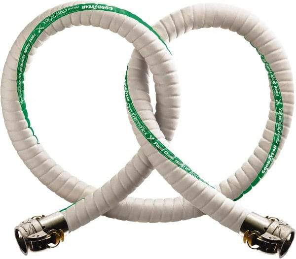 Continental ContiTech - 2" Inside x 2.4" Outside Diam, Food & Beverage Hose - 2" Bend Radius, White, 150 Max psi, 100' Coil Length, 29 Vacuum Rating - Apex Tool & Supply