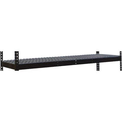 Hallowell - 48" Wide, Open Shelving Accessory/Component - Steel, 48" Deep, Use with Black Rivetwell Double Rivet Boltless Shelving - Apex Tool & Supply