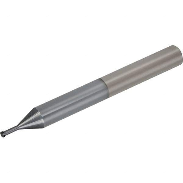 Vargus - M2x0.40 ISO, 1.55mm Cutting Diam, 4 Flute, Solid Carbide Helical Flute Thread Mill - Internal Thread, 0.4mm LOC, 76mm OAL, 6mm Shank Diam - Apex Tool & Supply