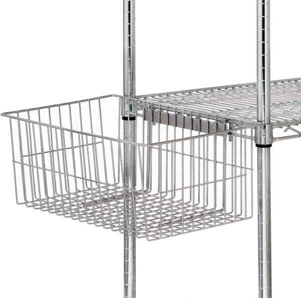 Quantum Storage - 18.87" Wide, Open Shelving Accessory/Component - Chrome, Chrome Finish, 11-1/4" Long, Use with Wire Shelving Units - Apex Tool & Supply