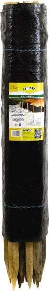 Tenax - 100' Long" x 36" High Silt Fence - Black Woven Polypropylene, For Erosion Control - Apex Tool & Supply