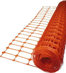 Tenax - 50' Long x 4' High, Orange Temporary Warning Barrier Fence - 3-1/2" x 1-1/2" Mesh - Apex Tool & Supply
