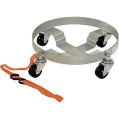 Vestil - 900 Lb Load Capacity, 30 Gal Drum Dolly - 2-1/4" High, 4 Wheels - Apex Tool & Supply