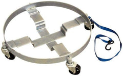 Vestil - 900 Lb Load Capacity, 55 Gal Drum Dolly - 2-1/4" High, 4 Wheels - Apex Tool & Supply