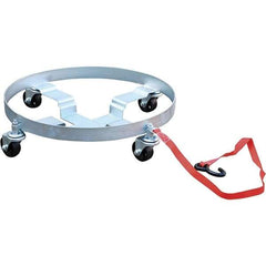Vestil - 1,200 Lb Load Capacity, 55 Gal Drum Dolly - 2-1/4" High, 4 Wheels - Apex Tool & Supply