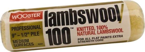 Wooster Brush - 1/2" Nap, 9" Wide Paint Roller - Semi-Rough Texture, Lambswool - Apex Tool & Supply