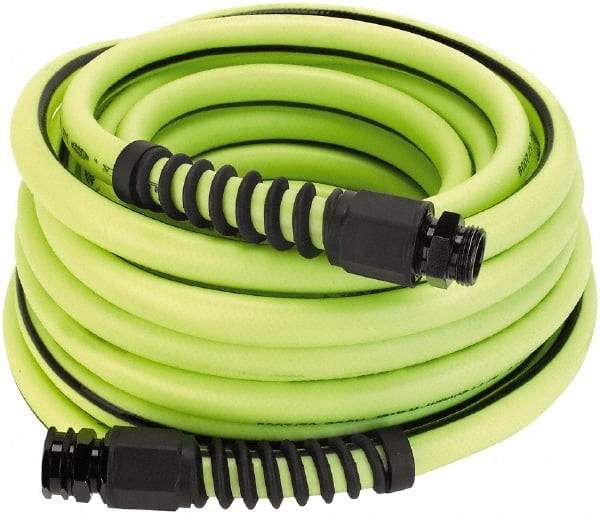Legacy - 100' Long Water Hose - 5/8" Diam, 3/4" GHT, Hybrid Polymer, 165 psi, All Season, Green - Apex Tool & Supply