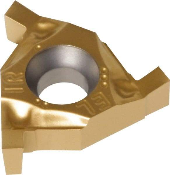 Iscar - 16EL/IR170GTGA Grade IC528, 1.7mm Cutting Width Carbide Grooving Insert - 2mm Max Depth of Cut, Neutral, 0.1mm Corner Radius, TiCN/TiN Finish - Apex Tool & Supply