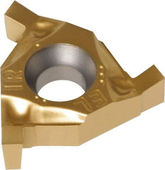 Iscar - 16EL/IR170GTGA Grade IC528, 1.7mm Cutting Width Carbide Grooving Insert - 2mm Max Depth of Cut, Neutral, 0.1mm Corner Radius, TiCN/TiN Finish - Apex Tool & Supply