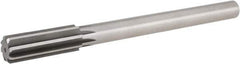 Hertel - 55/64" High Speed Steel 8 Flute Chucking Reamer - Straight Flute, Straight Shank, 2-5/8" Flute Length, 10" OAL - Apex Tool & Supply