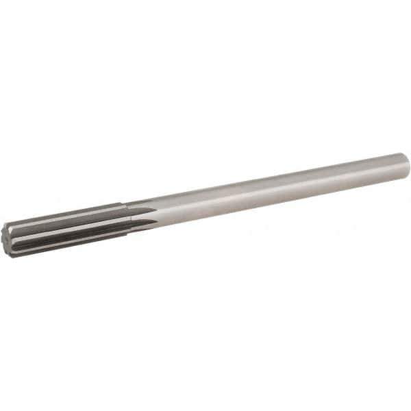 Hertel - 0.494" High Speed Steel 6 Flute Chucking Reamer - Straight Flute, 0.4355" Straight Shank, 2" Flute Length, 8" OAL - Apex Tool & Supply