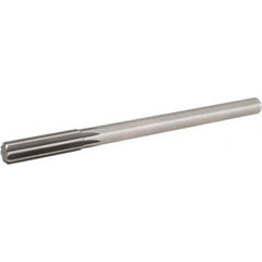 Hertel - 0.52" High Speed Steel 6 Flute Chucking Reamer - Straight Flute, 0.4355" Straight Shank, 2" Flute Length, 8" OAL - Apex Tool & Supply