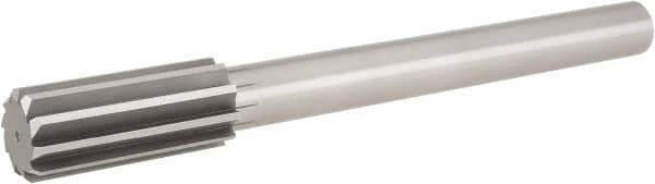 Hertel - 1-3/4" High Speed Steel 12 Flute Chucking Reamer - Straight Flute, 1-1/4" Straight Shank, 4" Flute Length, 13-1/2" OAL - Apex Tool & Supply