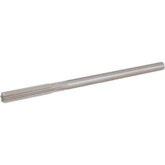 Hertel - 0.445" High Speed Steel 6 Flute Chucking Reamer - Straight Flute, 0.373" Straight Shank, 1-3/4" Flute Length, 7" OAL - Apex Tool & Supply