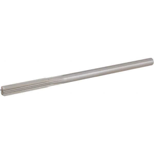 Hertel - 0.378" High Speed Steel 6 Flute Chucking Reamer - Straight Flute, 0.3105" Straight Shank, 1-3/4" Flute Length, 7" OAL - Apex Tool & Supply