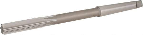 Hertel - 13/32" High Speed Steel 6 Flute Chucking Reamer - Straight Flute, Morse Taper Shank, 1-3/4" Flute Length, 7" OAL - Apex Tool & Supply
